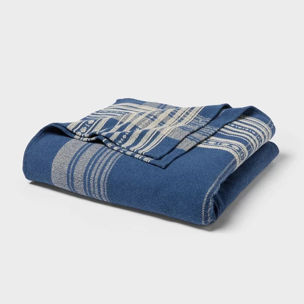 King Yarn Dyed Plaid Cotton Blanket - Threshold